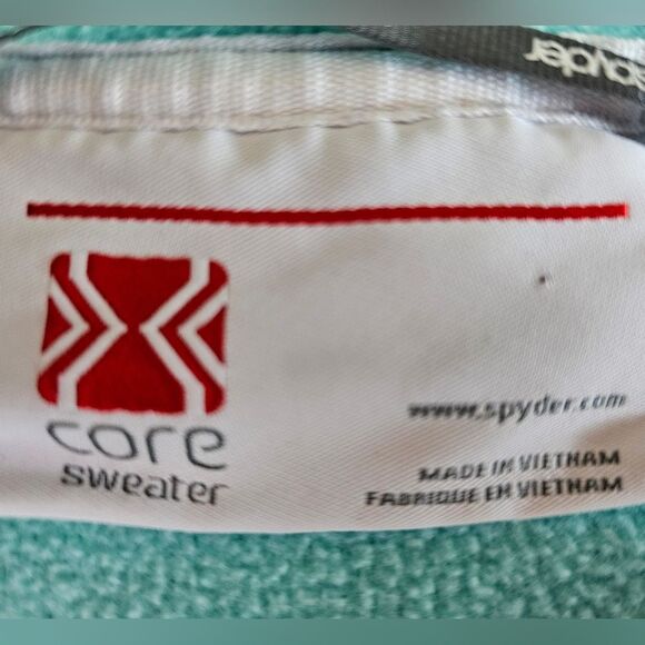 Spyder Core Full Zip Jacket Sz M Aqua Blue Performance Fleece Hiking Outdoor - Picture 11 of 16